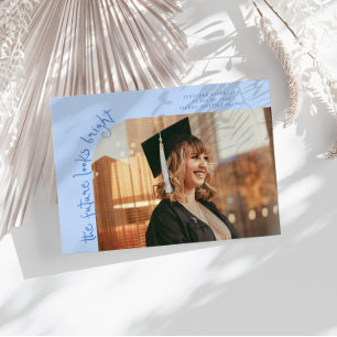 Future Looks Bright Icy Blue Curved Photo Announcement