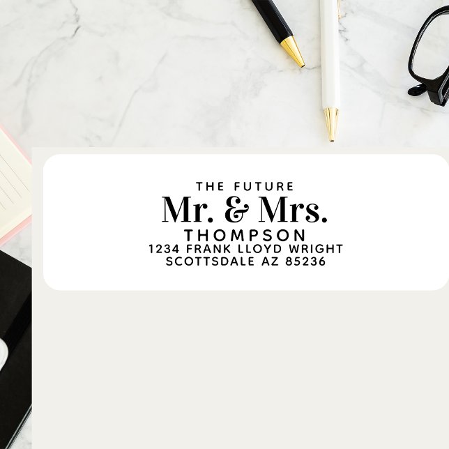 Future M. et Mme Stylish Mariage Adresse de retour (Créateur téléchargé)