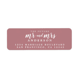 Future M. Mme Dusty Rose Mariage Adresse de retour