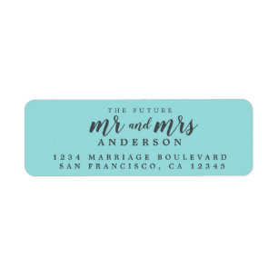 Future M. Mme Turquoise Mariage Adresse de retour