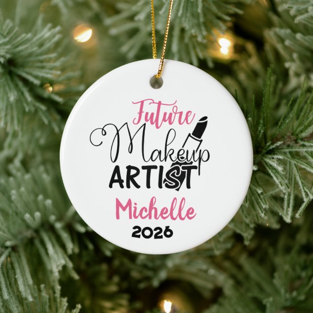 Future Makeup Artist Ceramic Ornament (Tree)