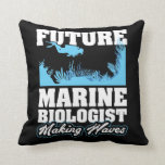Future Marine Biologist making Waves Throw Pillow<br><div class="desc">A great Gift for aspiring marine biologists and science students who love exploring the ocean and its wildlife.</div>