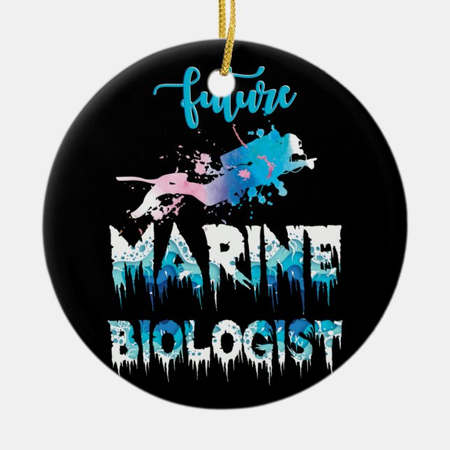 Future Marine Biologist Ocean Student Biology Gift Ceramic Ornament (Front)