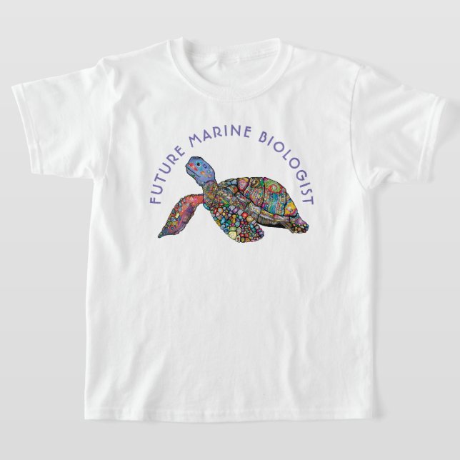 Future Marine Biologist Rainbow Turtle T-Shirt (Laydown)
