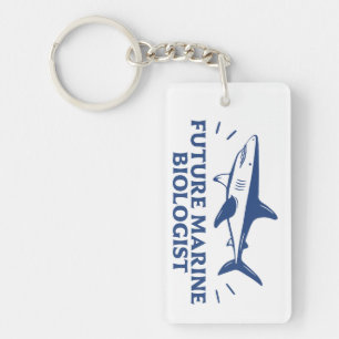 Future marine biologist shark lover keychain
