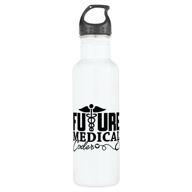 Future Medical Coder Coding Assistant Programmer 710 Ml Water Bottle (Front)