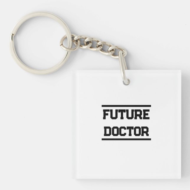 Future Medical Title Minimal Text Design Keychain (Front)