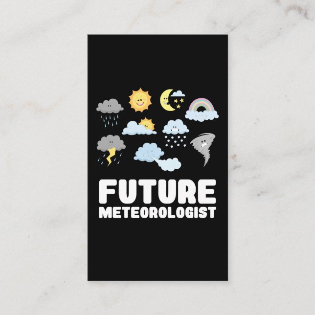 Future Meteorologist Children Weather Watcher Fore Business Card (Front)