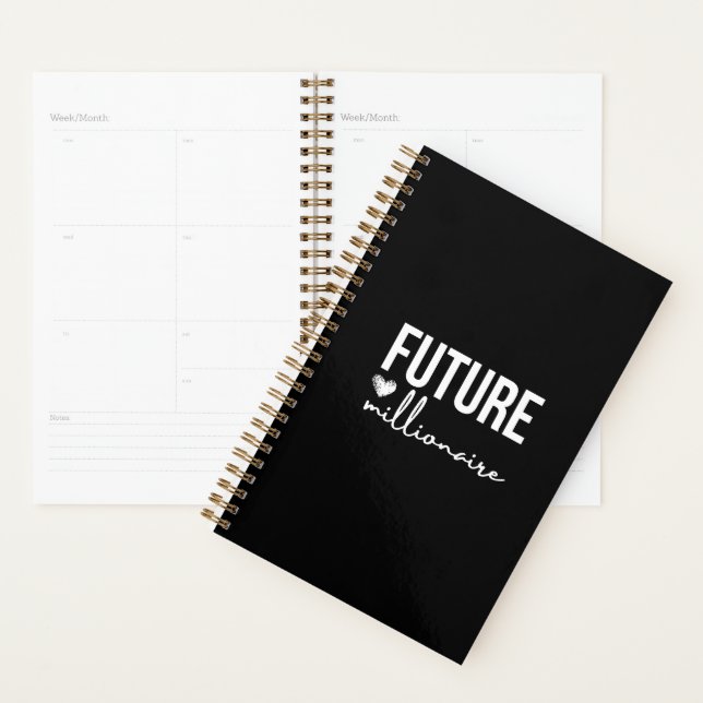 'Future Millionaire' Ambition Black & White  Planner (Display)