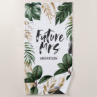 Future Mme serviette tropicale de feuille et de