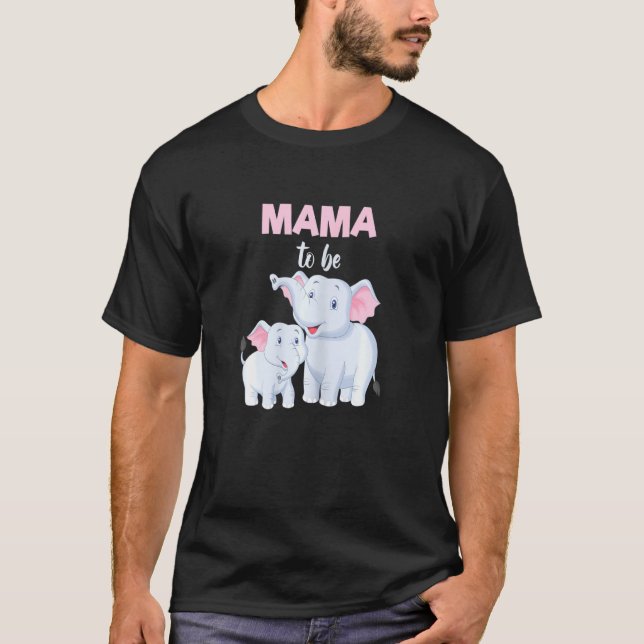 Future Mom Elephant Mama Baby Shower Girl T-Shirt (Front)