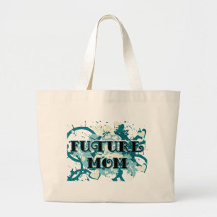 Future Mom - Hearts and Flowers Large Tote Bag