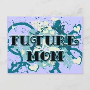 Future Mom - Hearts and Flowers Postcard