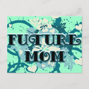 Future Mom - Hearts and Flowers Postcard