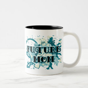 Future Mom - Hearts and Flowers Two-Tone Coffee Mug