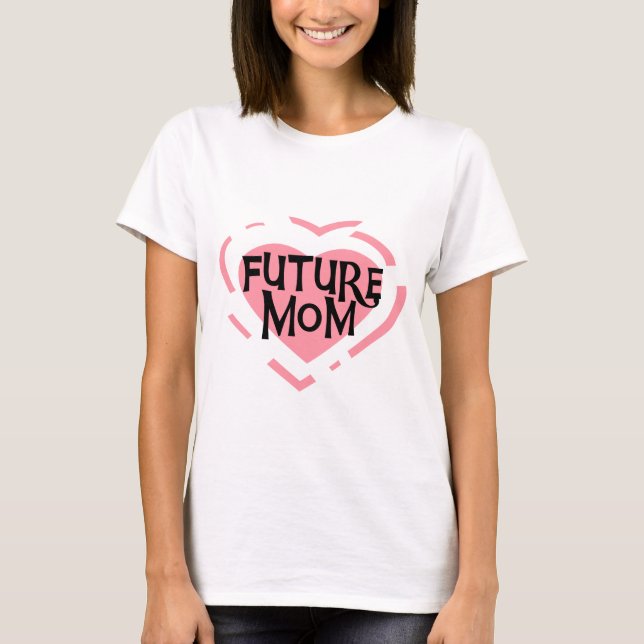 Future Mom Pink Heart Tshirts and Gifts (Front)