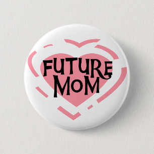 Future Mom Pink Heart Tshirts and Gifts 2 Inch Round Button