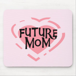 Future Mom Pink Heart Tshirts and Gifts Mouse Pad