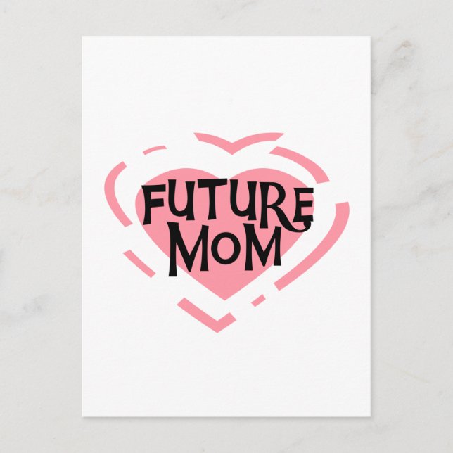Future Mom Pink Heart Tshirts and Gifts Postcard (Front)