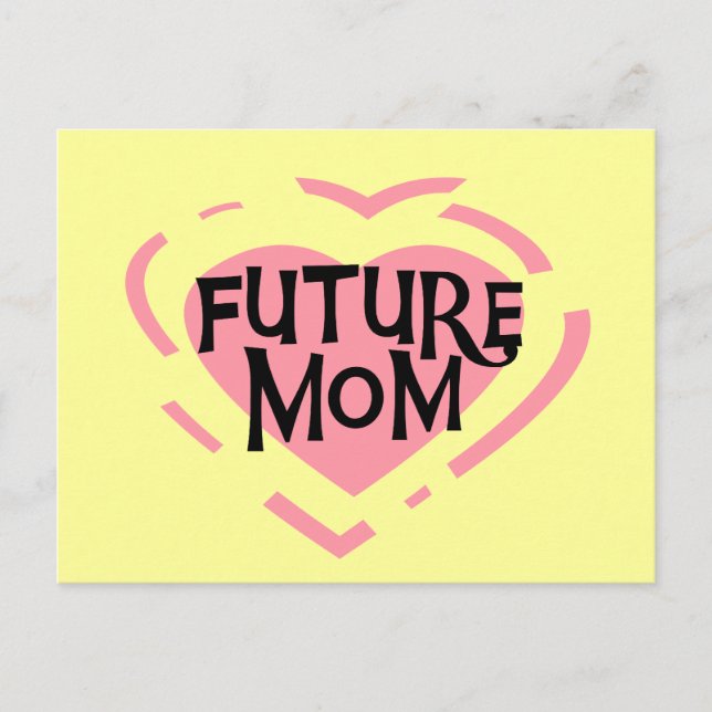 Future Mom Pink Heart Tshirts and Gifts Postcard (Front)