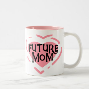 Future Mom Pink Heart Tshirts and Gifts Two-Tone Coffee Mug