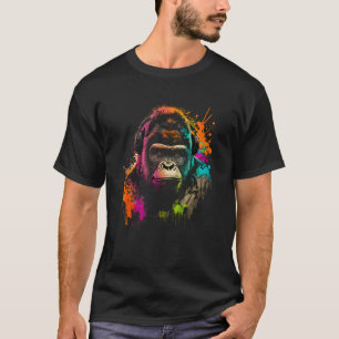 Future Monkey Dj Retro Party Gorilla Dj Synthwave T-Shirt