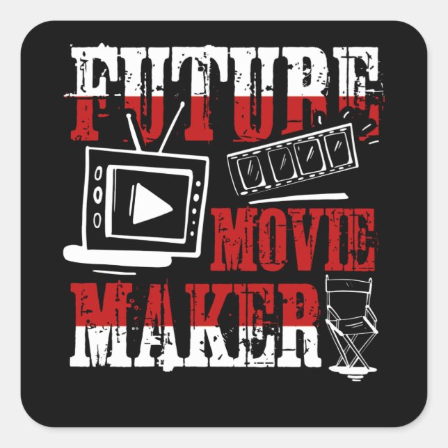 Future Movie Maker Square Sticker (Front)