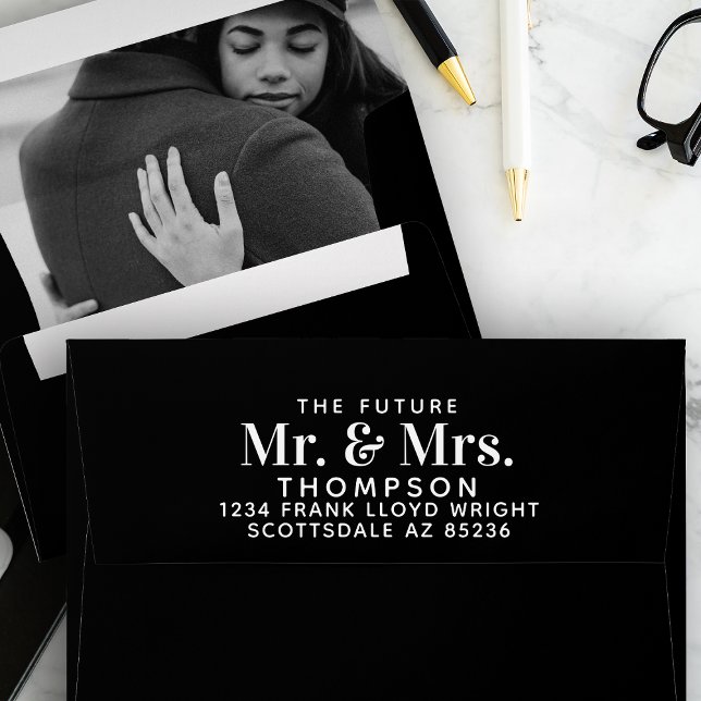 Future Mr and Mrs Black Wedding Return Address  Envelope (Creator Uploaded)