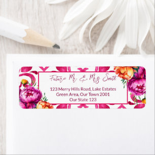 Future mr and mrs fuchsia tiles orange peonies