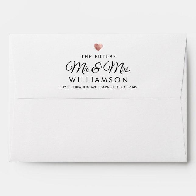 Future Mr and Mrs Rose Gold Engagement Party Envelope (Back (Top Flap))