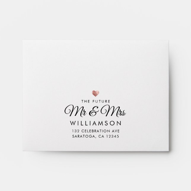 Future Mr and Mrs Rose Gold Wedding RSVP  Envelope (Front)