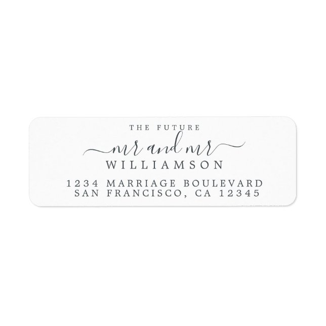 Future Mr Mr 2 Grooms Wedding Return Address (Front)