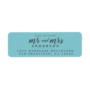 Future Mr Mrs Angel Blue Wedding Return Address