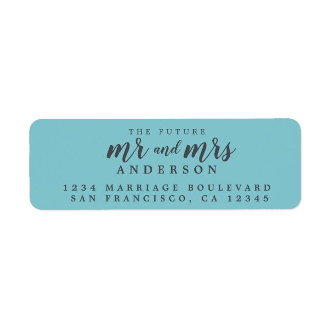 Future Mr Mrs Angel Blue Wedding Return Address (Front)
