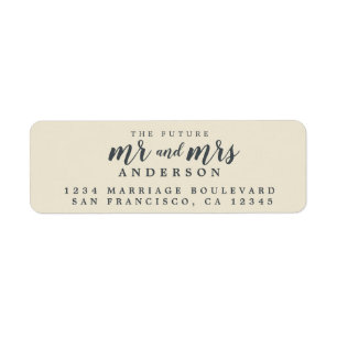 Future Mr Mrs Antique White Wedding Return Address