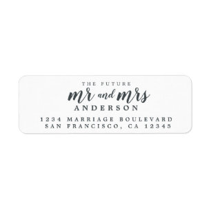 Future Mr Mrs Black White Wedding Return Address