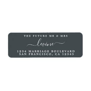 Future Mr Mrs Black White Wedding Return Address