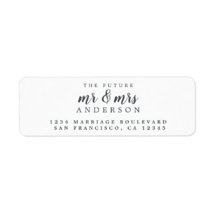 Future Mr Mrs Black White Wedding Return Address