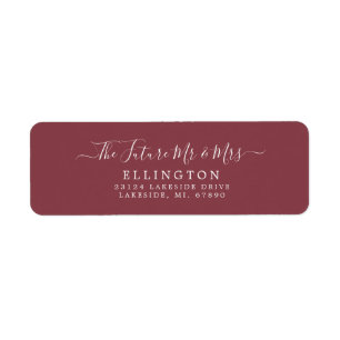 Future Mr & Mrs Burgundy Wedding Return Address