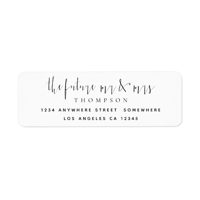 Future Mr Mrs Calligraphy Return Name Address (Front)