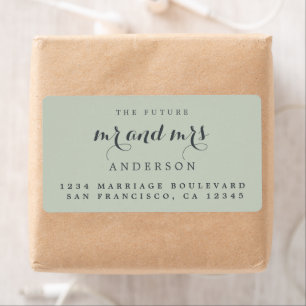 Future Mr Mrs Chic Script Wedding Return Address  
