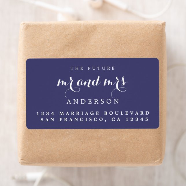 Future Mr Mrs Chic Script Wedding Return Address (Insitu)