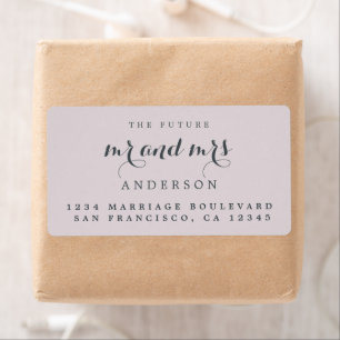 Future Mr Mrs Chic Script Wedding Return Address