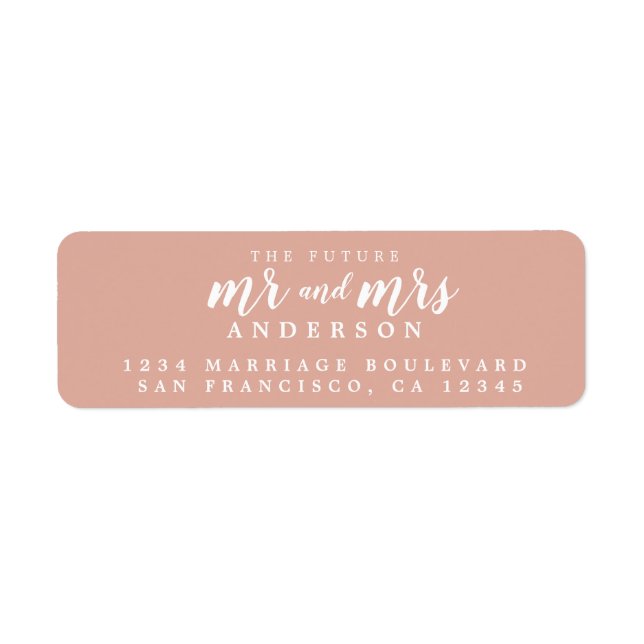 Future Mr Mrs Dusty Pink Wedding Return Address (Front)