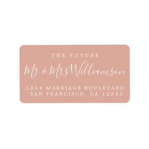 Future Mr Mrs Dusty Pink Wedding Return Address Label