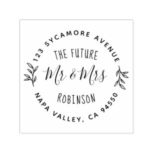 Future Mr & Mrs   Engagement Return Address Self-inking Stamp