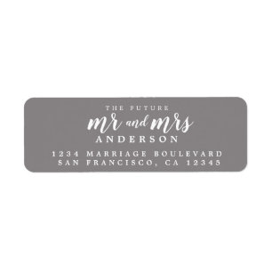 Future Mr Mrs Flannel Grey Wedding Return Address