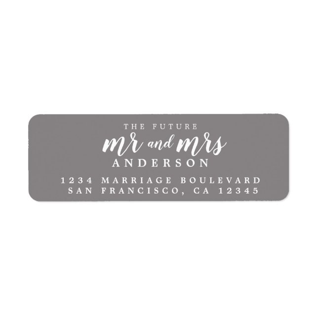 Future Mr Mrs Flannel Grey Wedding Return Address (Front)