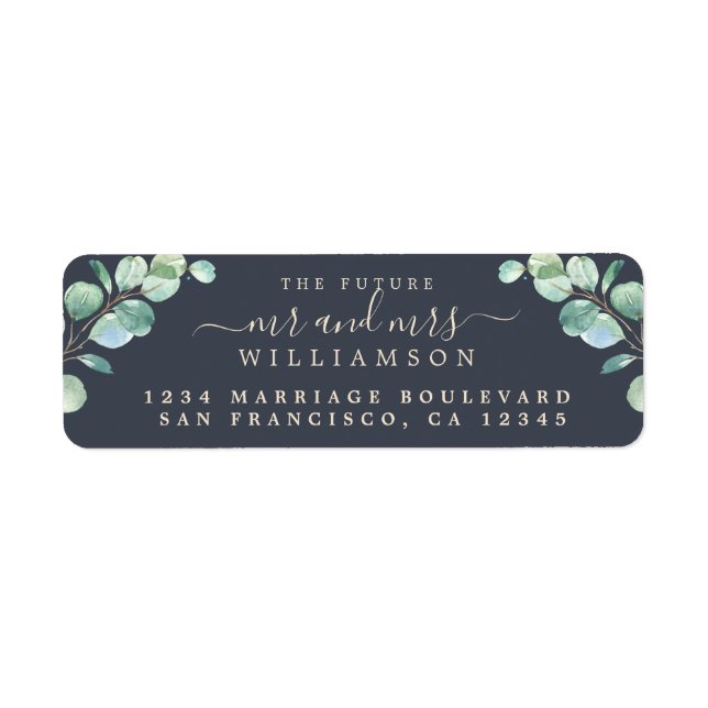 Future Mr Mrs Green Foliage Wedding Return Address (Front)