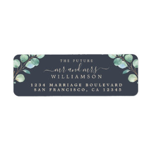 Future Mr Mrs Green Foliage Wedding Return Address